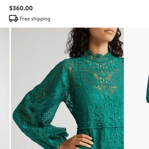 FARM Rio Long Sleeve Lace Maxi Dress